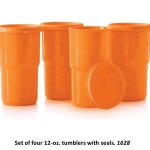 Tupperware orange tumblers